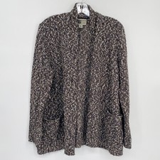 Habitat Clothes To Live In m Medium Brown Boucle Artsy Cardigan Open Lagenlook