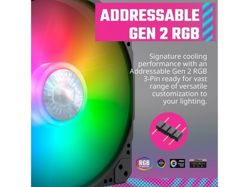 Cooler Master SickleFlow 200 ARGB Gen 2 Square Frame Fan, Customizable LEDS, Air - Picture 6 of 10