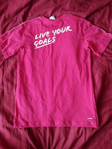 Original Adidas FIFA Live Your Goals Girls Pink Climate T-shir  size 13-14 y 164 - Picture 2 of 13