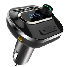 Bluetooth FM Transmitter, T19 Radio Adapter Bluetooth Car Kit Handsfree Calling