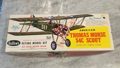 NEU Box Vintage Guillow Thomas Morse S4C Scout 1. Weltkrieg Kampfflugzeug 24"" Flügel USA