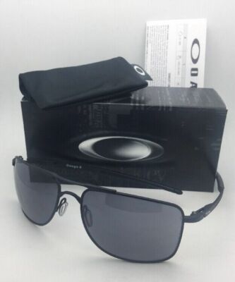 New OAKLEY Sunglasses GAUGE L OO4124-0162 62-17 136 Matte Black Aviator  w/Grey