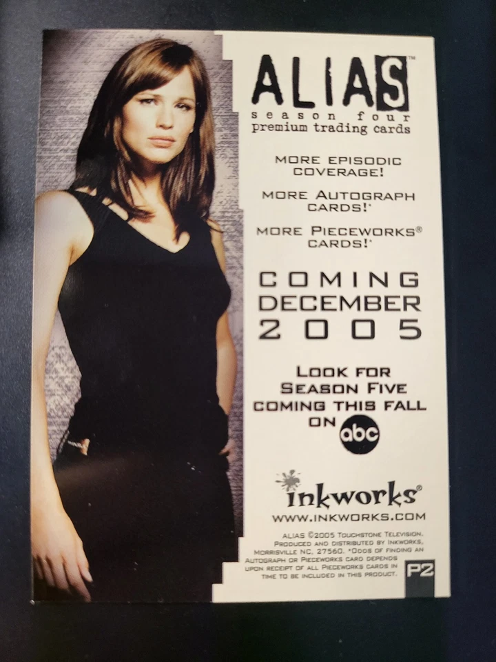 2005 Inkworks Alias Season 4 Promo Card Jennifer Garner P2 - Image 2 of 2