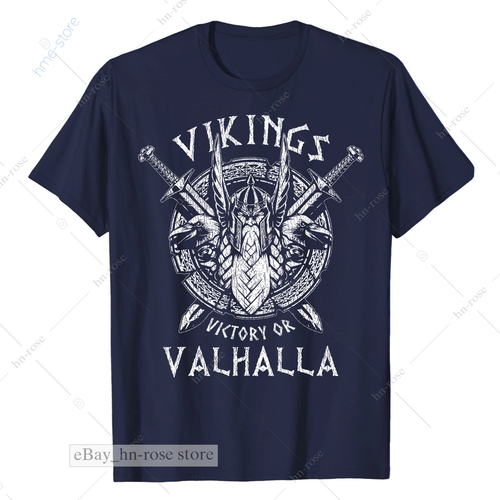 Vikings Victory or Valhalla Gift Tee Odin Norse Nordic Mythology Culture T-Shirt - Picture 4 of 5