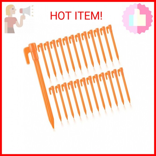 24 Pack Plastic Tent Stakes 5.7 Inch Heavy Duty Canopy Anchoring Pegs Plastic Te