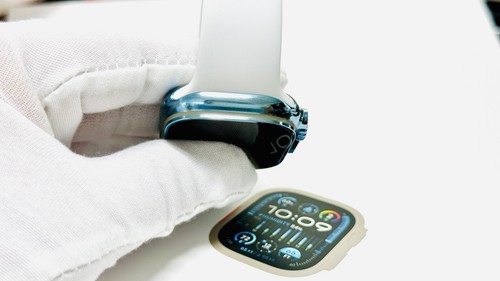 49MM Apple Watch ULTRA 2 Custom Polished BLUE Anodized with a White Sport Band - Picture 7 of 10