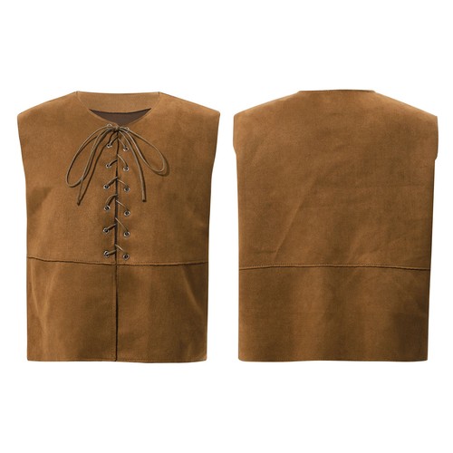UK Kid Boy/Girls Medieval Pirate Vest Halloween Steampunk Renaissance Waistcoat - Picture 12 of 53