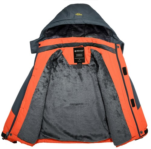 Chaqueta de Invierno Wantdo Niño Niño Vellón Chaqueta de Esquí Impermeable Snowboard con Capucha - Imagen 54 de 72