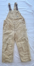 Vintage Carhartt Duck Bibs Quilt red Lined Overalls 46x28 Distressed Double Knee