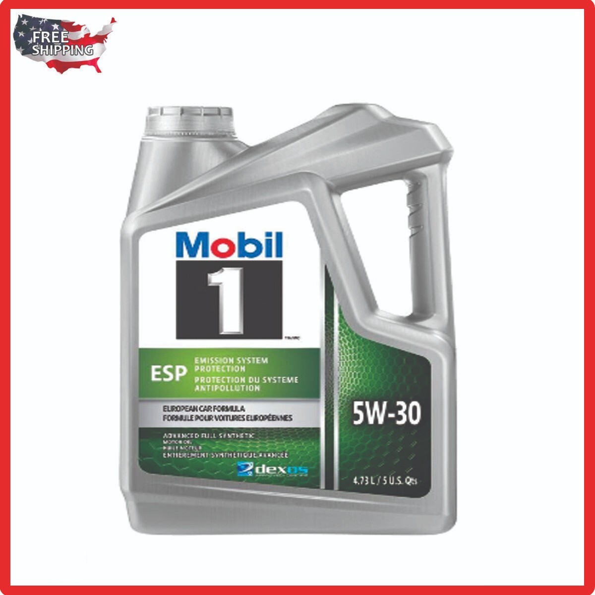 Mobil 1 ESP Full Synthetic Engine Oil 5W-30 5 Quart 1 PACK Free