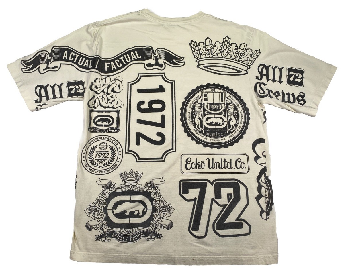 ECKO UNLTD AOP Graphic Men's T-Shirt Cream (Flaws Read