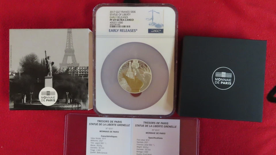 2017年法国50欧元自由女神像5盎司银币NGC PR PF 69 Monnaie — 第 3/4 张图片