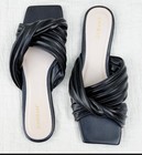 Black pleated criss cross slides by Bamboo in size 8.5 — photo 1
