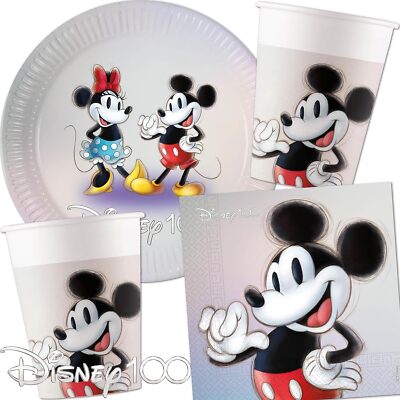 Partyset MICKEY MOUSE: Teller + Becher + Servietten + Luftballons 37 Teile