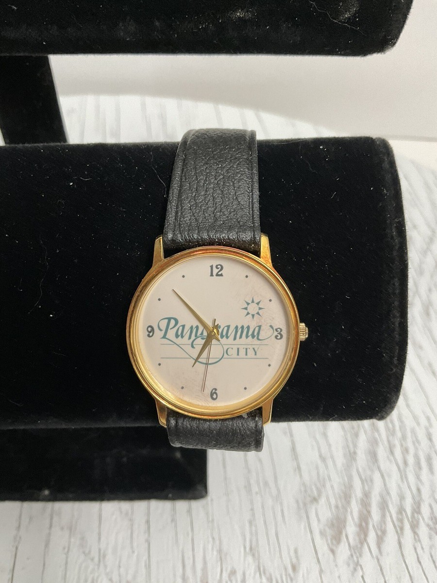 Panama City Wrist Watch Gold Toned Leather Wrist Strap Needs  display picture 2