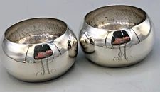 Pair of Vintage Sterling Silver Napkin Rings 1" wide, monogrammed H
