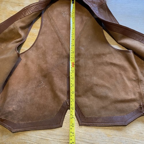 Leather Cowboy Vest Handmade MEDIUM - Picture 6 of 6