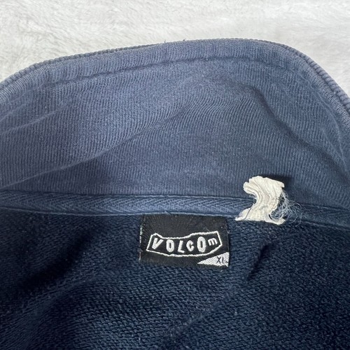 Vintage Volcom Full Zip Up Skater Grunge Y2K Men’s XL Blue Sweater Mock Neck - Picture 6 of 13