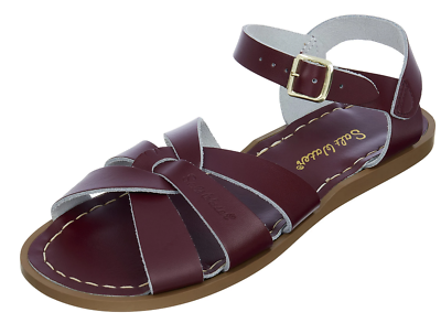 Salt Water Sandals-Womens - Original Claret Leather Sandals (RUST PROOF BUCKLES) | eBay