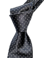  280 NWT TOM FORD Charcoal Gray White Spots men's 3.6" Diamante Silk neck Tie