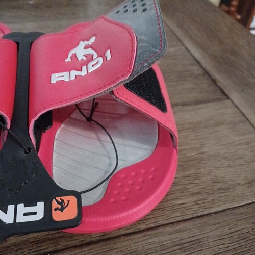 AND1 Boys Red Adjustable Strider Slide Sandals Gel Comfort Footbed Size 6 - Picture 14 of 18