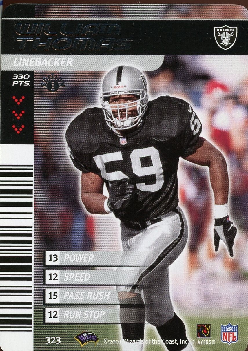 2002 NFL Showdown 1st Edition WILLIAM THOMAS RAIDERS #323