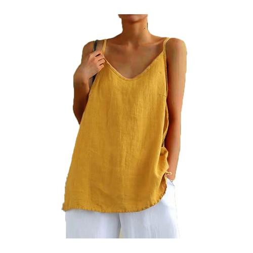 Women Cotton Linen Tank Ladies Summer Sleeveless Holiday Casual T Shirt Vest ❤ * - Picture 6 of 15