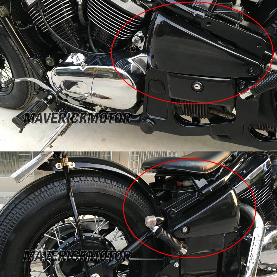 Cubiertas de carenado lateral de batería ABS para Kawasaki Vulcan 800 VN800 Classic 1995-2006 Foto 2 de 4