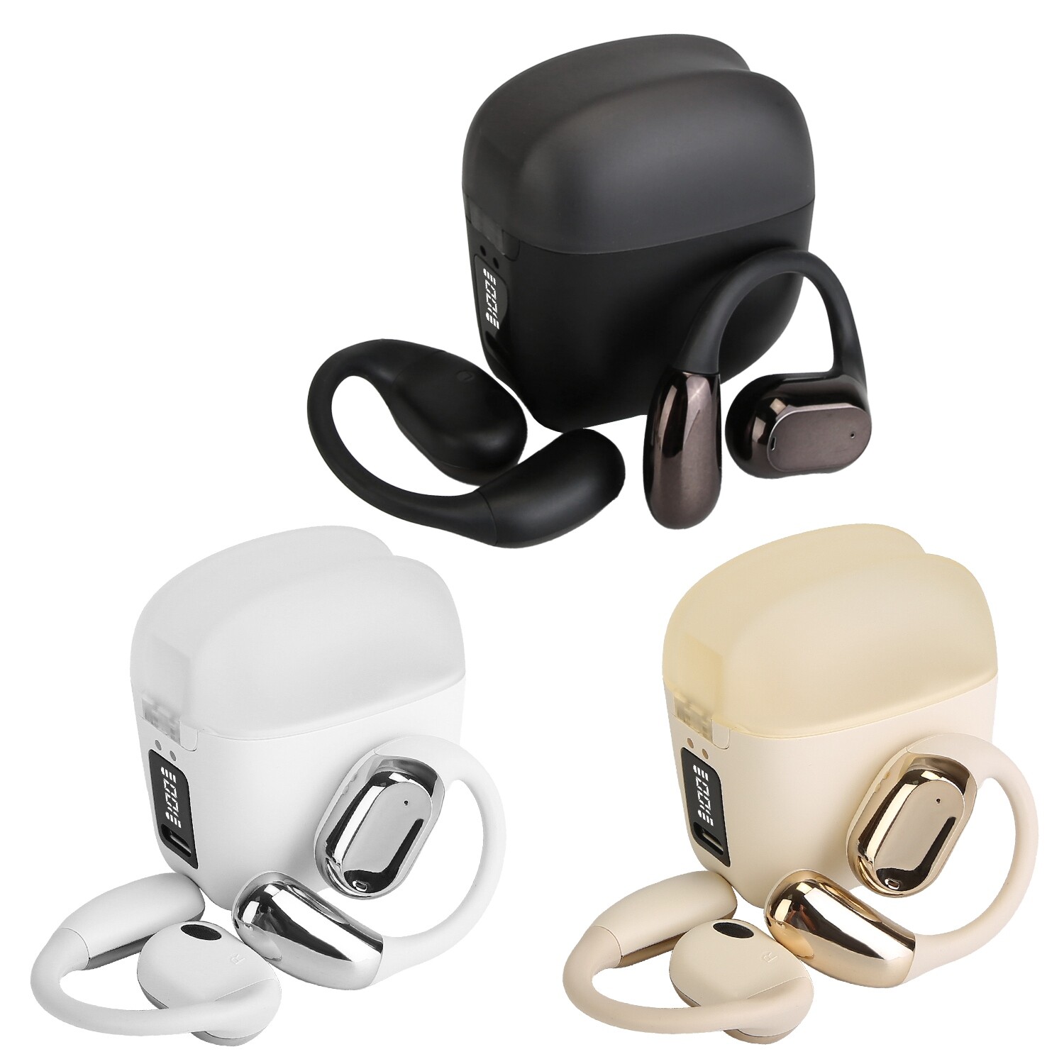 Wireless Open-Ear Sport Earbuds with Earhook Design and Charging Case  -image