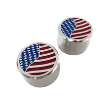 American Flag 2 - Valve Cover Breathers - Polished Billet Aluminum - Ansen Usa