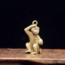 1 Piece Brass Keychain Monkey Little Figurine Crafts Figure Ornament Miniatures