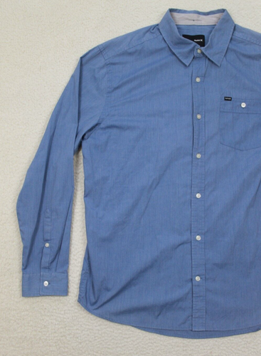 Hurley Shirt Men's XL Blue Button up Casual Normcore Sufer - Picture 2 of 15