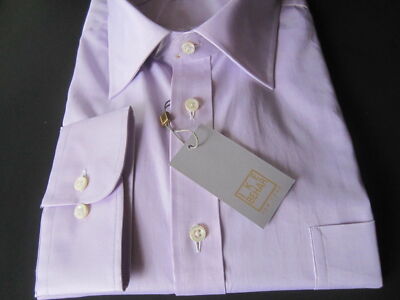 $225 IKE BEHAR NEIMAN MARCUS TWILL SOLID PURPLE HELIO SHIRT GOLD LABEL LUXURY LS