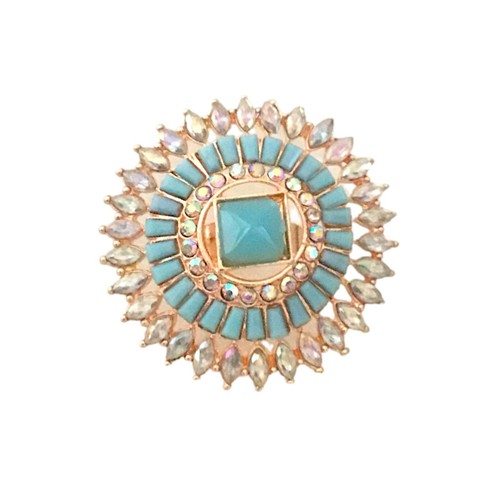 Indian Bridal Bollywood CZ Latest Gold Tone AD Free Size Adjustable Kundan Ring - Picture 4 of 11