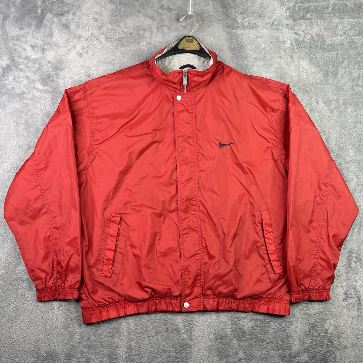 Vintage Nike Jacket Mens XL Red Windbreaker 90s Warm Up Sweat