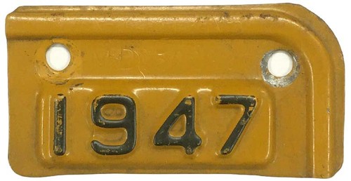 Vintage Maryland 1947 Year Tab for a 1945 License Plate in Good Condition