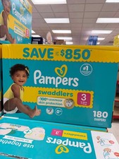 Pampers Swaddlers Diapers, Size 3 or 16-28 Lbs 180 Count, FAST SHIPPING     