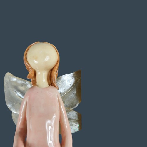 Ceramic Angel Figurine With Watering Can & Butterfly Wings - Picture 3 of 7