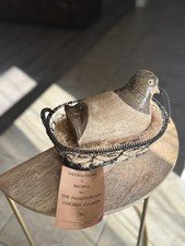 RARO antico girarrosto in argilla terracotta pollo figura smaltato forno olandese artista!