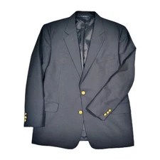 Brooks Brothers Blazer Loro Piana Mens Jacket 46R Navy Gold Button Wool 