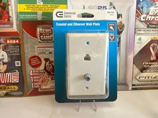 coaxial and ethernet wall plate color white