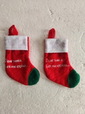 2 ''Dear Santa, Let Me Explain'' 6'' Christmas Stockings