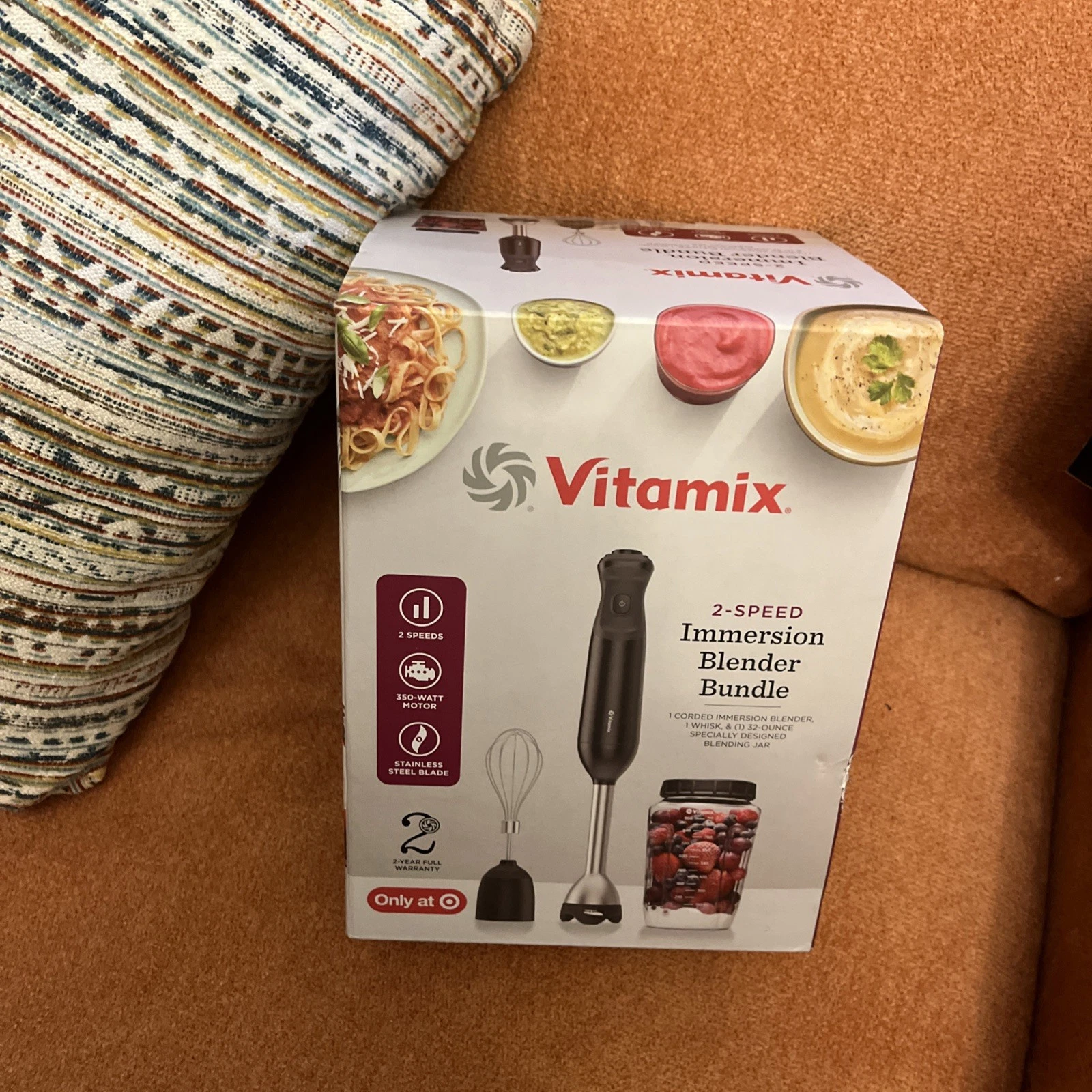 New Vitamix VM0226 2-Speed Hand Immersion Blender Bundle 350w Motor Whisk + Jar
