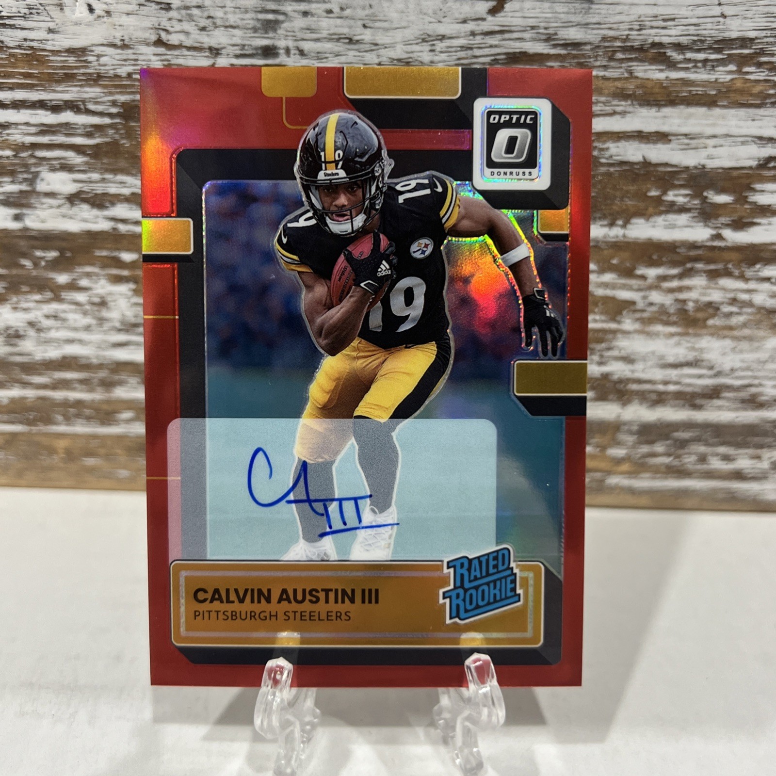 2022 Donruss Optic - Calvin Austin - On Card Autograph 236 Red /75 Rookie RC