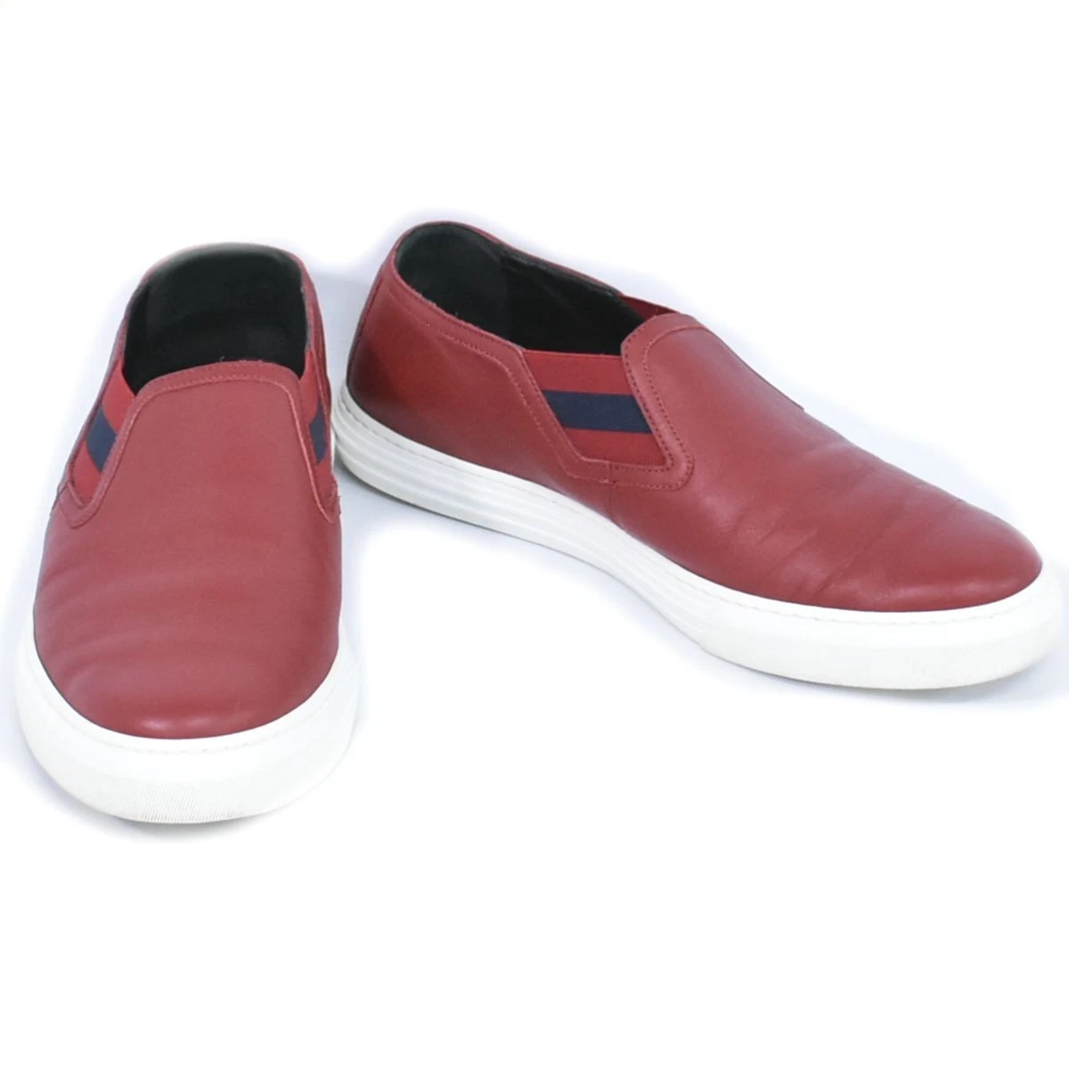 Baskets à enfiler Gucci Sherry Line véritable 8 cuir bordeaux