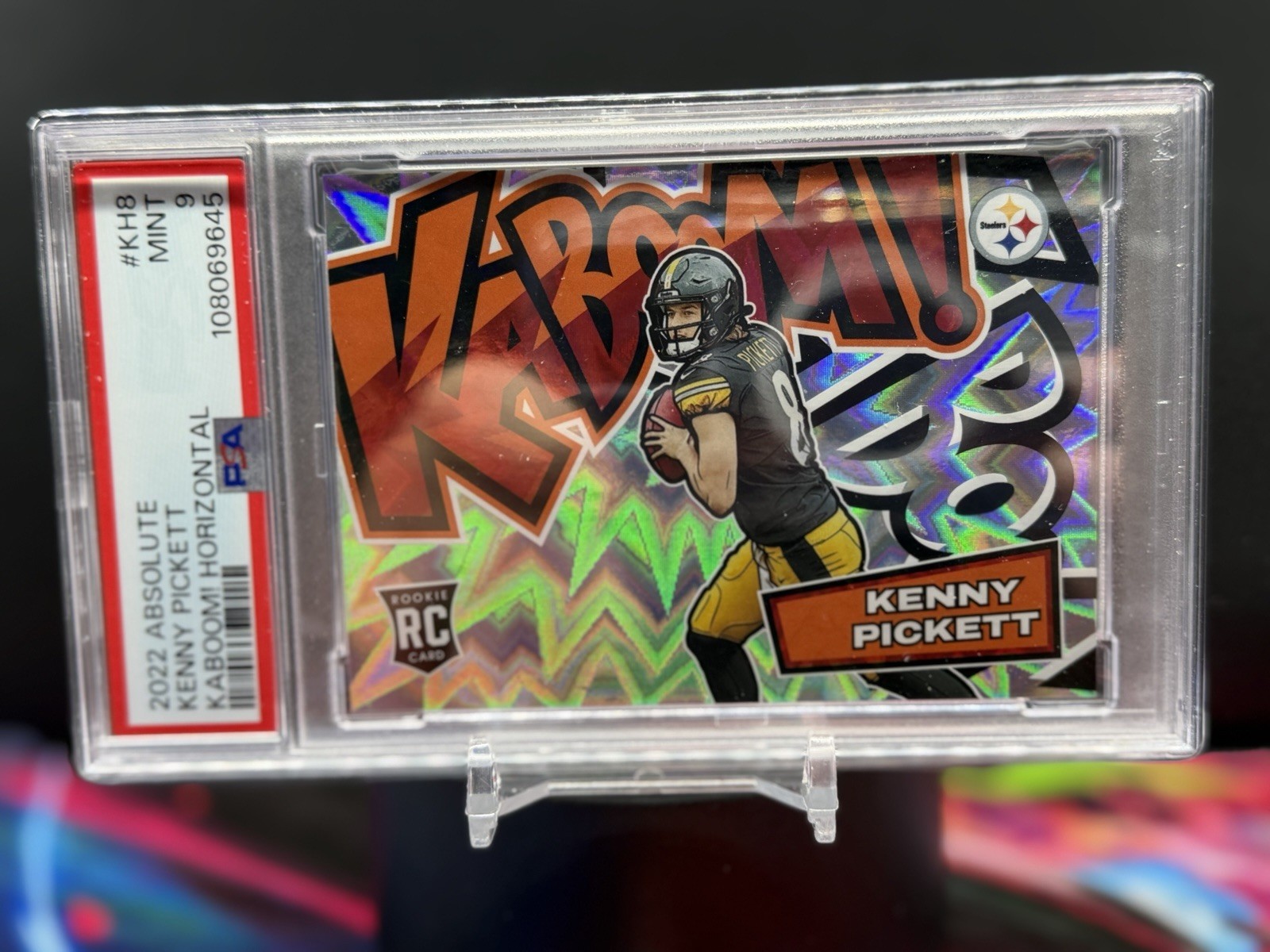 8186 Kenny Pickett 2022 Panini Absolute #KH8 Kaboom Horizontal SSP RC PSA 9
