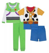 Toy Story Sheriff Woody and Buzz Lightyear Boy's Costume 4-Piece Pajama Set