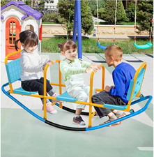 Kids Seesaw 200-lbs Capacity Out/In-door Swivel Teeter 3 - 8 Yrs Promote Family