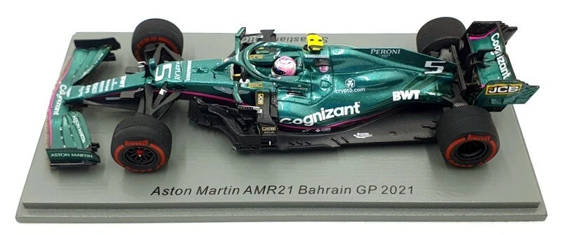 Spark 1/43 Aston Martin AMR21, Sebastian Vettel Bahrain 2021 S7672 F1 Rare Model - Image 2 of 2