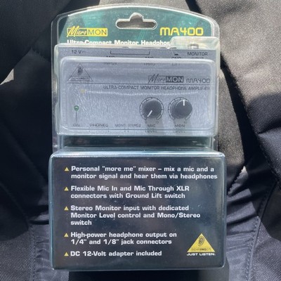 Behringer MA400 MICROMON Miniature Monitor Headphone Amplifier, Microphone Input